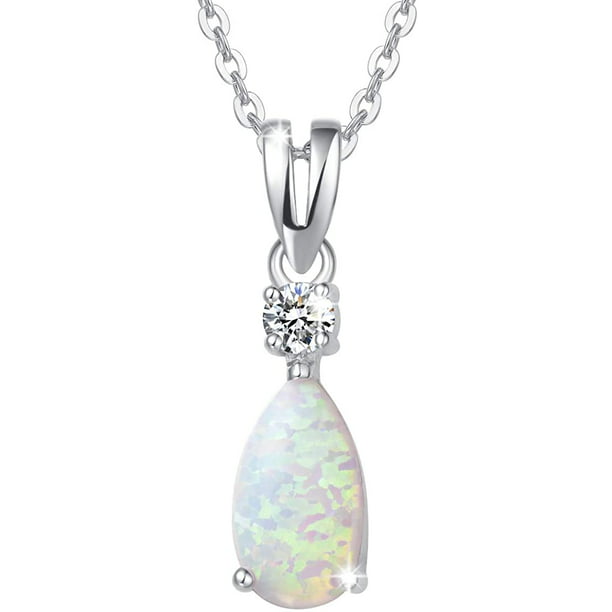 Colorful Ethiopian Opal 7x9mm See Video Natural Opal Flower Necklace Pretty 925 Sterling Silver 8 CZ Flower Heart Halo Necklace